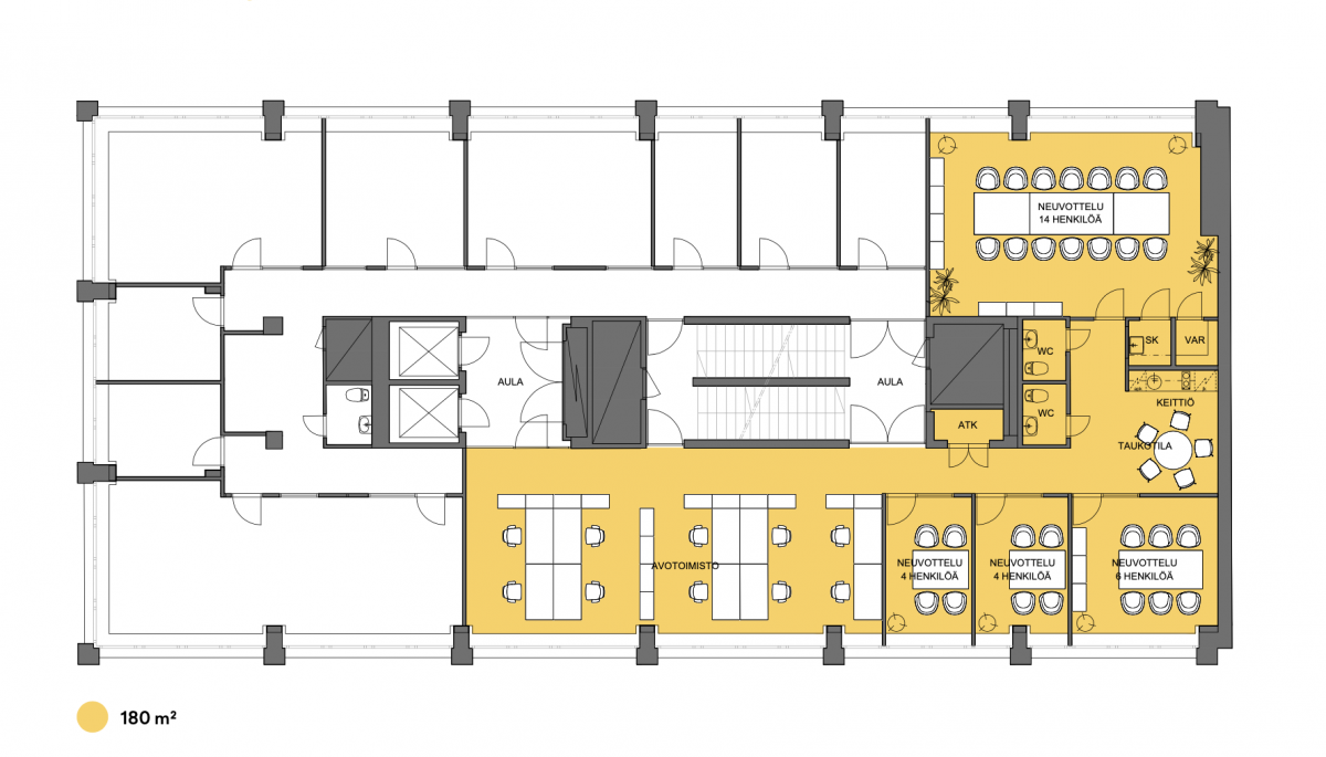 Vuokrataan toimisto 180 m² Ruoholahdenkatu 14 Kamppi Helsinki Repoint